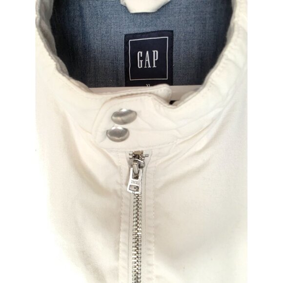 GAP Cotton Harrington Jacket XL Snow Cap White Zip Front Casual - Picture 3 of 10